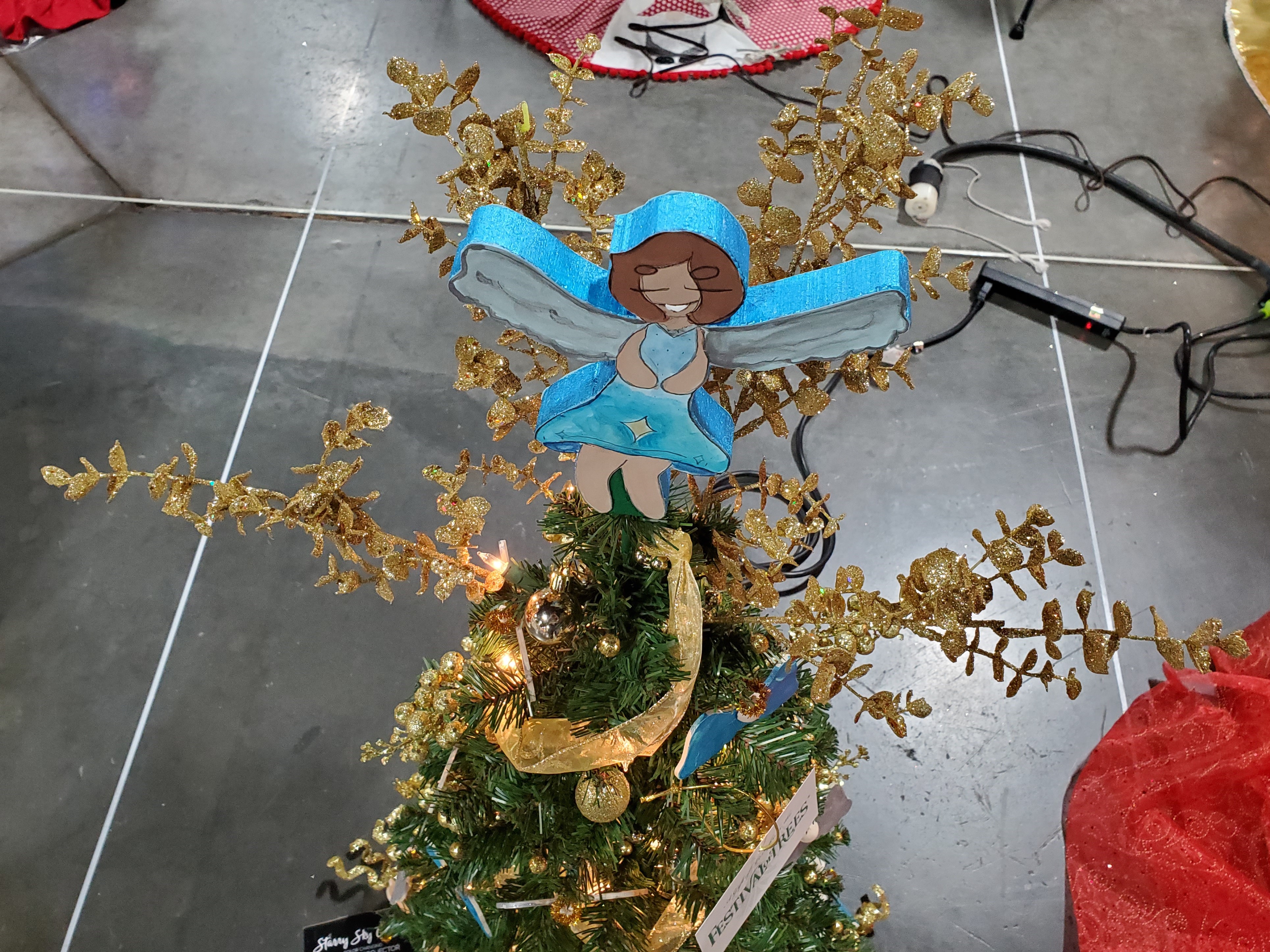 View of tree topper for kindergarten tree